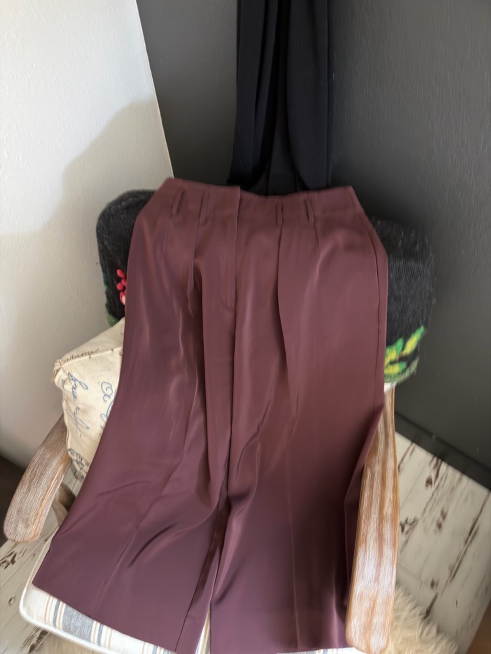 BRASS Plum/Burgundy Wide leg Pants- Size 8